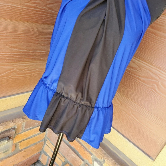 Cache Blue and Black Halter Top Blouse Size Small - Picture 5 of 7